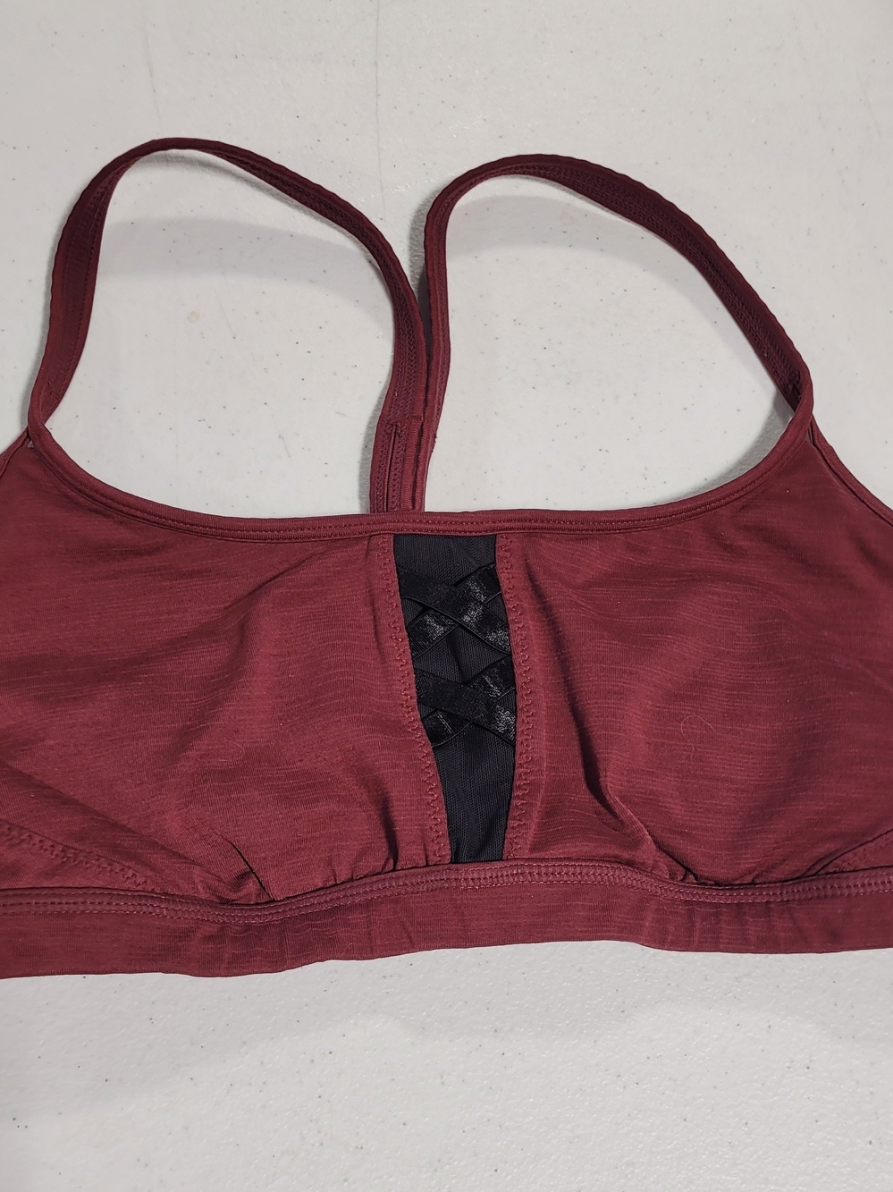 Women's Maroon Lace-Accent Bralette
